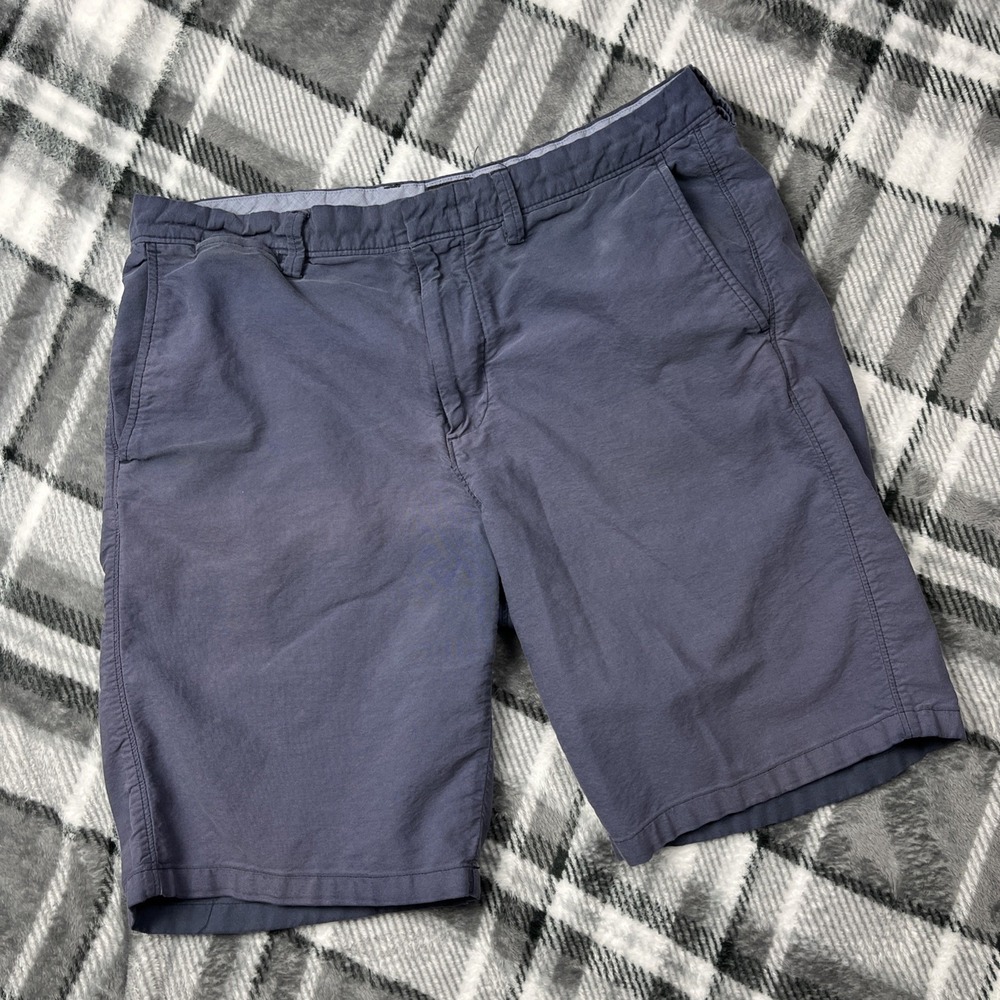 J. Crew Club Shorts Chino Cotton Mens‎ Blue Flat Front Size 31" X 10.5"